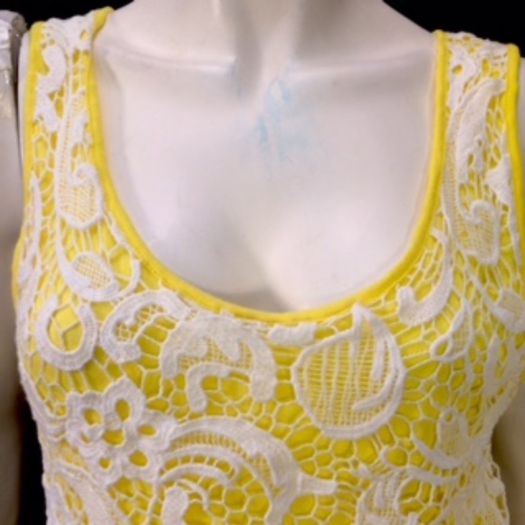 Anthropologie Meadow Rue Yellow Lace Top - Picture 1 of 7